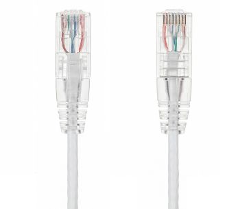 1FT Slim Cat6 28AWG UTP Ethernet Network Patch Cable Snagless, White