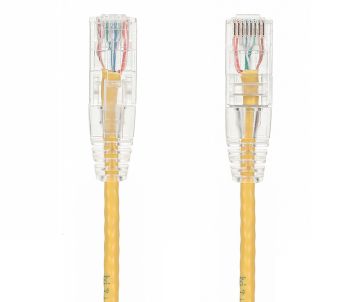 1FT Slim Cat6 28AWG UTP Ethernet Network Patch Cable Snagless, Yellow