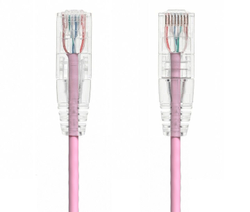 1FT Slim Cat6 28AWG UTP Ethernet Network Patch Cable Snagless, Pink