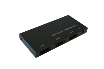 Black 4K@60Hz HDMI 1x2 Splitter with HDR and HDCP 2.2 Support for Dual Display Output