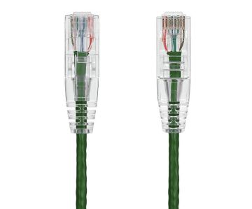 1FT Slim Cat6 28AWG UTP Ethernet Network Patch Cable Snagless, Green