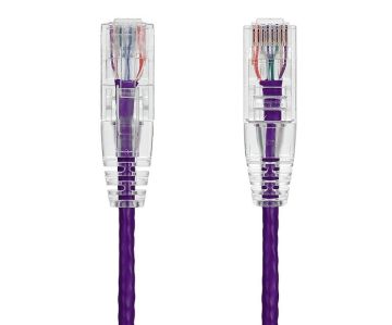 1FT Slim Cat6 28AWG UTP Ethernet Network Patch Cable Snagless, Purple