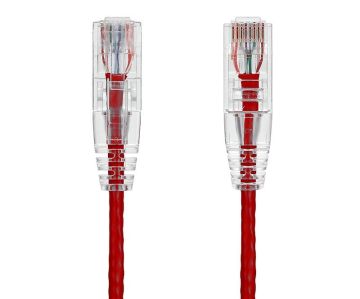 1FT Slim Cat6 28AWG UTP Ethernet Network Patch Cable Snagless, Red