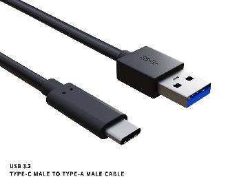 1m USB 3.2 Cable Gen 2x1 Type C to Type A Male to Male Cable, Up to 10 Gbps, Black