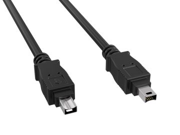 10ft FireWire 400 Cable IEEE-1394a 4-Pin Male to Male Data Transfer Cable, Black