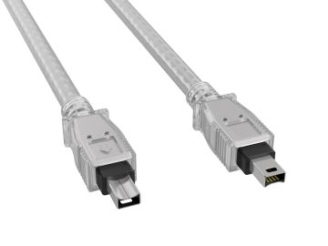 6ft FireWire 400 Cable IEEE-1394a 4-Pin Male to Male Data Transfer Cable, Clear