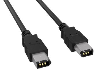 10ft FireWire 400 Cable IEEE-1394a 6-Pin Male to Male Data Transfer Cable, Black