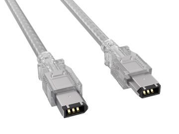 3ft FireWire 400 Cable IEEE-1394a 6-Pin Male to Male Data Transfer Cable, Clear