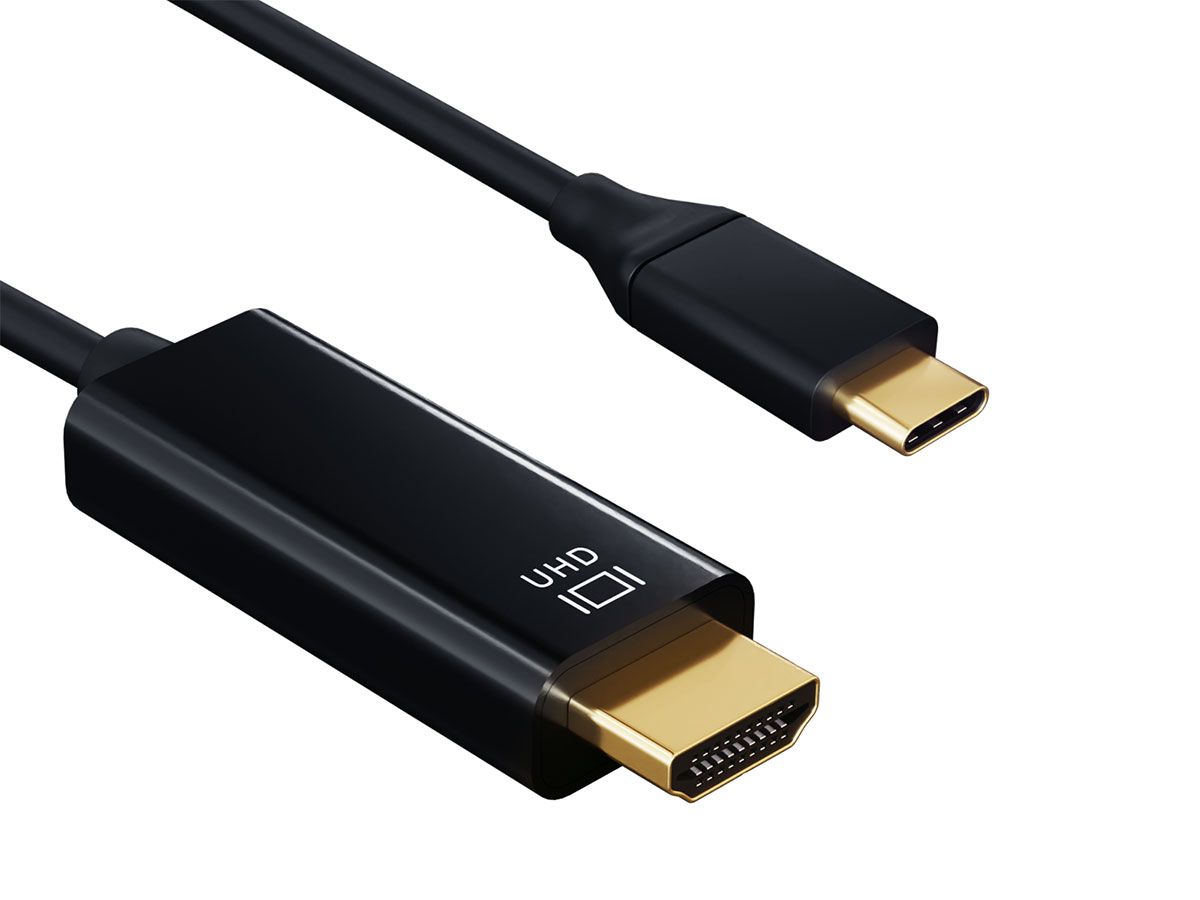 Monoprice USB Type C to HDMI 3.1 Cable - 5Gbps, 4K@30Hz, Black, 3ft 