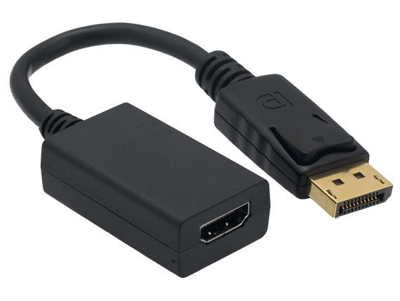 GC DP-HDMI1: Cable DisplayPort 1.2 an HDMI, black 1m at reichelt