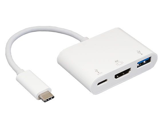 Adaptador USB C a HDMI / USB 3.0 / USB C / Ethernet RJ4