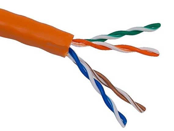 1000ft Cat5e 350 MHz UTP Solid Bulk Cable Orange