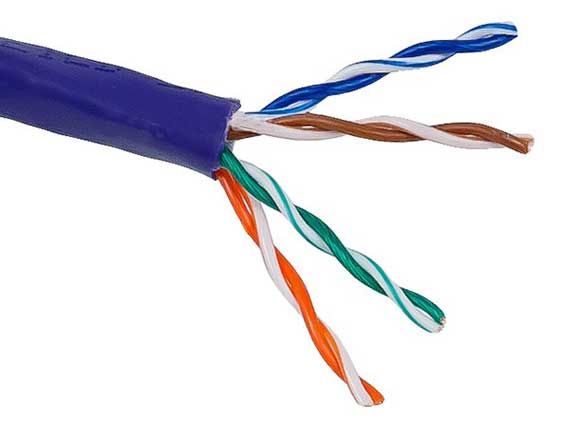 1000ft Cat5e 350 MHz UTP Solid Bulk Cable Purple