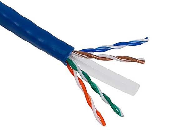 1000ft Cat6 UTP Solid Bulk Ethernet Cable 23AWG Bare Copper CMR Rated, Blue