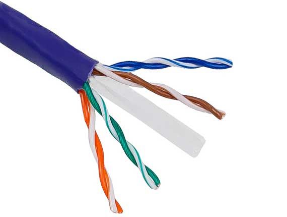 1000ft Cat6 550 MHz UTP Stranded Bulk Cable Purple