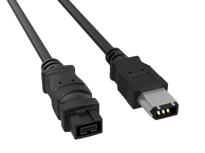 10ft IEEE 1394b FireWire 800 9-pin to 6-pin Male to Male Data Transfer Cable, Black