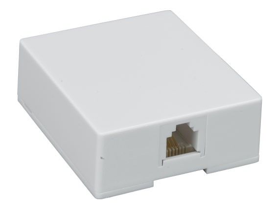 1-port RJ11 6P4C Surface Mount Box, White