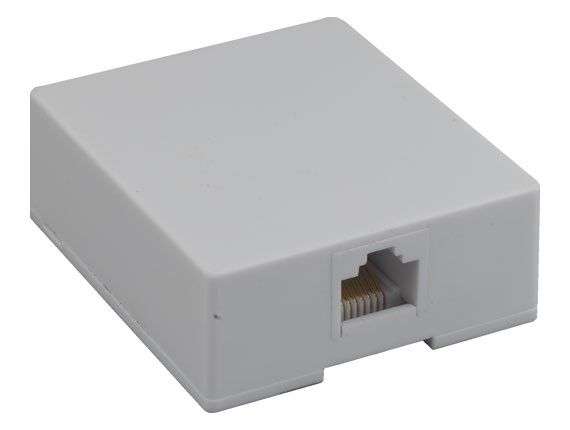 1-port RJ45 8P8C Surface Mount Box, White