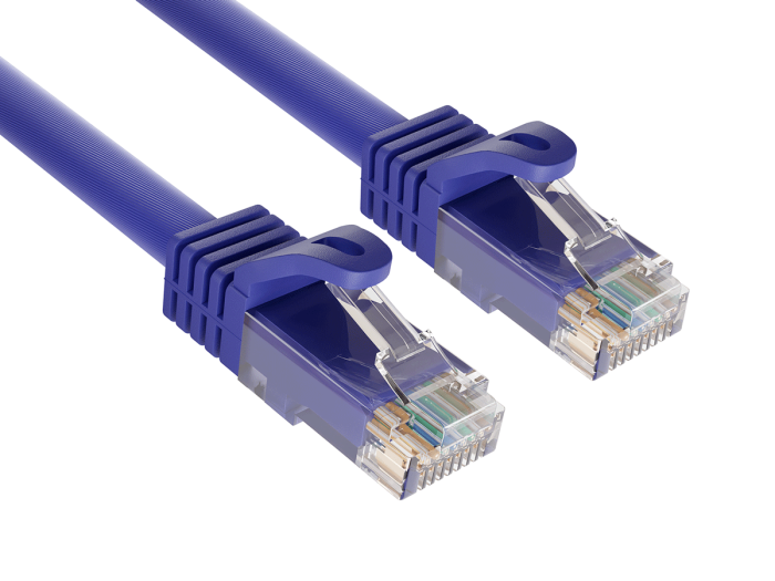 1ft Cat6a UTP 10G Ethernet Network Patch Cable Snagless 24AWG Bare Copper, Purple