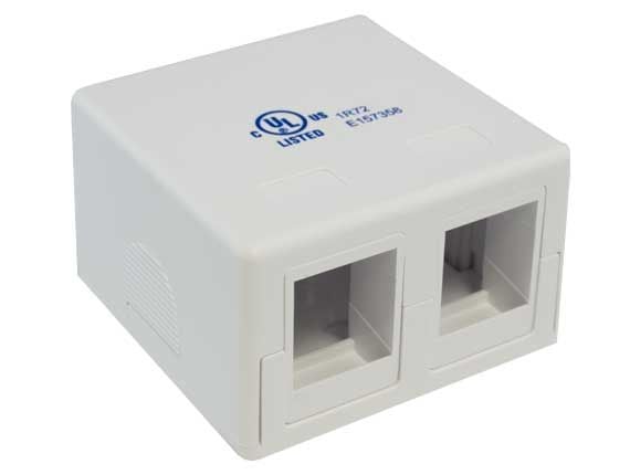 2-port RJ-45 Surface Mount Box