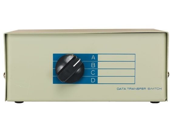 4-way DB9 Manual Data Switch Box, ABCD Male