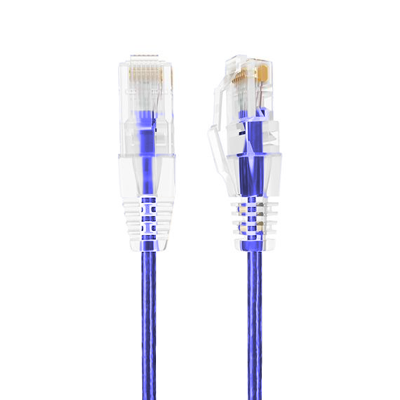 1ft Slim Cat6a 28AWG UTP Ethernet Network Patch Cable, Purple