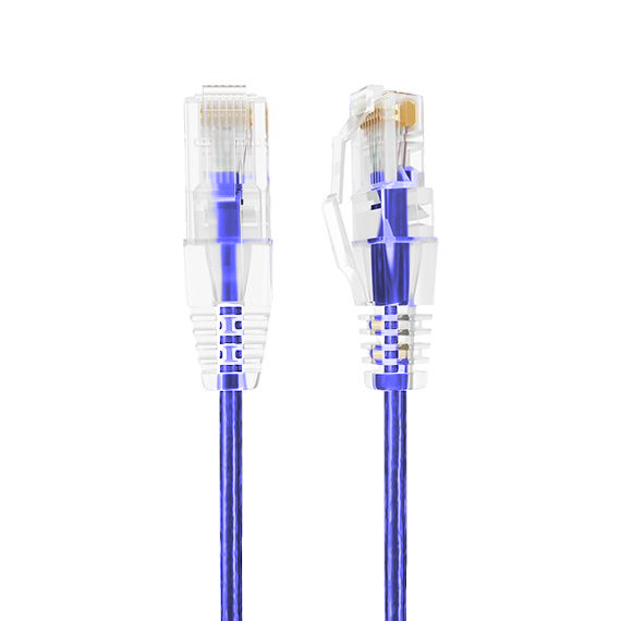 3ft Slim Cat6a 28AWG UTP Ethernet Network Patch Cable, Purple