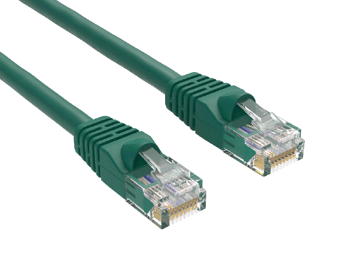 7ft Cat6 UTP Ethernet Network Patch Cable Snagless 24AWG Bare Copper, Green