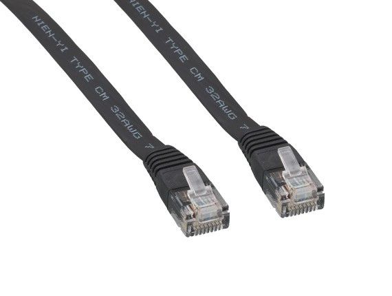 Cat5e UTP Flat Patch Cable, Black