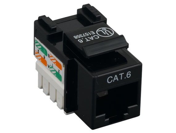 Cat6 RJ45 UTP 110 Type Punch Down Keystone Jack, Black Color