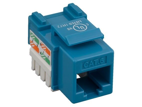 Cat6 RJ45 UTP 110 Type Punch Down Keystone Jack Blue Color