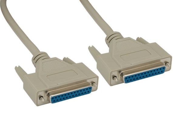 6ft DB25 to DB25 RS-232 Serial Cable, Straight Through, Shielded, Female to Female, Beige