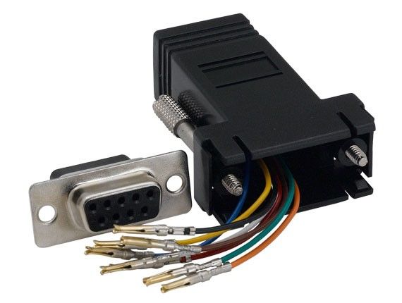 DB9 Female to RJ-45 Modular Adapter Black Color