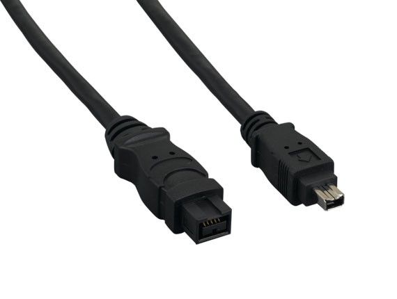 10ft IEEE 1394b FireWire 800 9-pin to 4-pin, Black