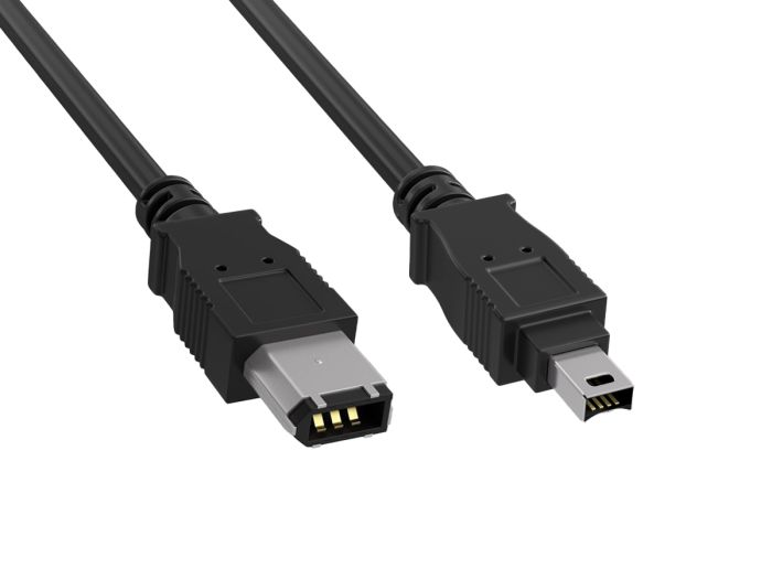 6ft FireWire 400 Cable IEEE-1394a 6-Pin to 4-pin Male to Male Data Transfer Cable, Black