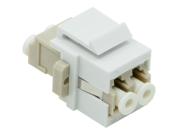 LC to LC Female Duplex  MultiMode SingleMode Compatible Fiber Optic Keystone Jack Network Coupler, W/ Mounting Ear