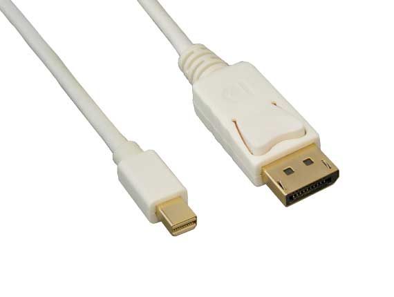 3ft Mini DisplayPort to DisplayPort Cable with Secure Latch, 4K @60Hz, 32AWG, White