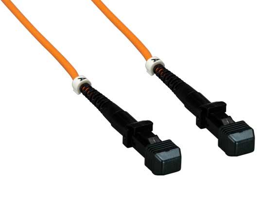 1m OM1 MTRJ to MTRJ Duplex Corning Fiber Optic Cable MultiMode 62.5/125 OFNR Rated, Orange