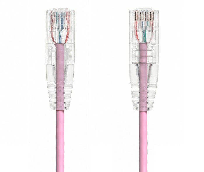 1FT Slim Cat6 28AWG UTP Ethernet Network Patch Cable Snagless, Pink