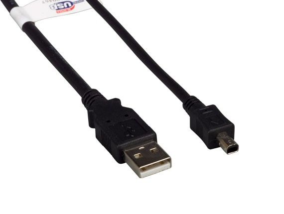 6ft USB 2.0 Type A to Mini 4-Pin USB Cable, Male to Male, 480Mbps, Black