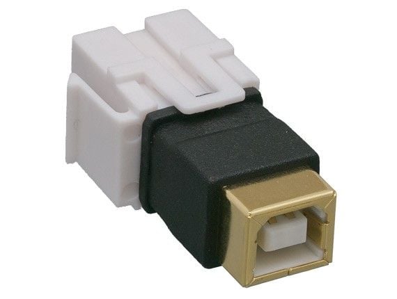 USB 2.0 B Female to B Female Keystone Jack, Flush Type