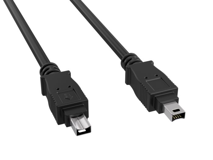 6ft FireWire 400 Cable IEEE-1394a 4-Pin Male to Male Data Transfer Cable, Black