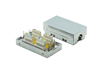 CAT6 Metal Junction Box with Dual 110 Punch Down Jacks