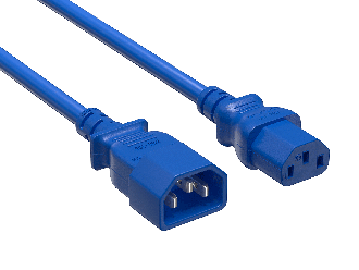 6ft IEC-320 C13 to C14 Heavy-Duty Power Extension Cord 18 AWG 10A/250V SJT, Blue