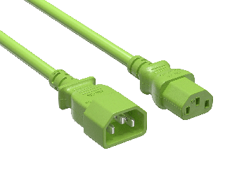 2ft IEC-320 C13 to C14 Heavy-Duty Power Extension Cord 18 AWG 10A/250V SJT, Green