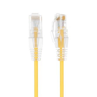 6ft Slim Cat6a 28AWG UTP Ethernet Network Patch Cable, Yellow