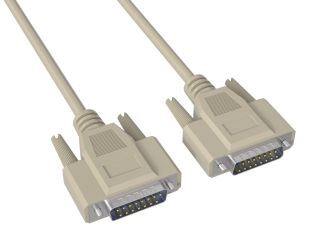 6ft Beige DB15 Male to Male Shielded Serial Cable for Mac Monitors and Gaming Devices